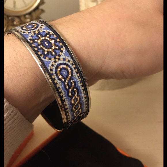 Hermes Sous Le Cedar Mosaic Enamel Bangle bracelet - Picture 6 of 11